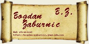 Bogdan Zaburnić vizit kartica